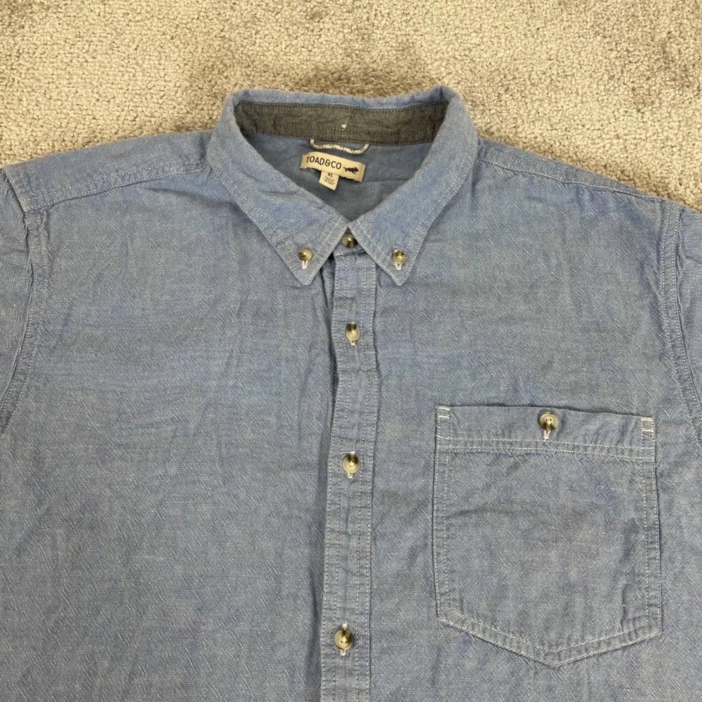 Toad Co Button Down Shirt Mens Extra Large Eddy Chambray Organic Cotton